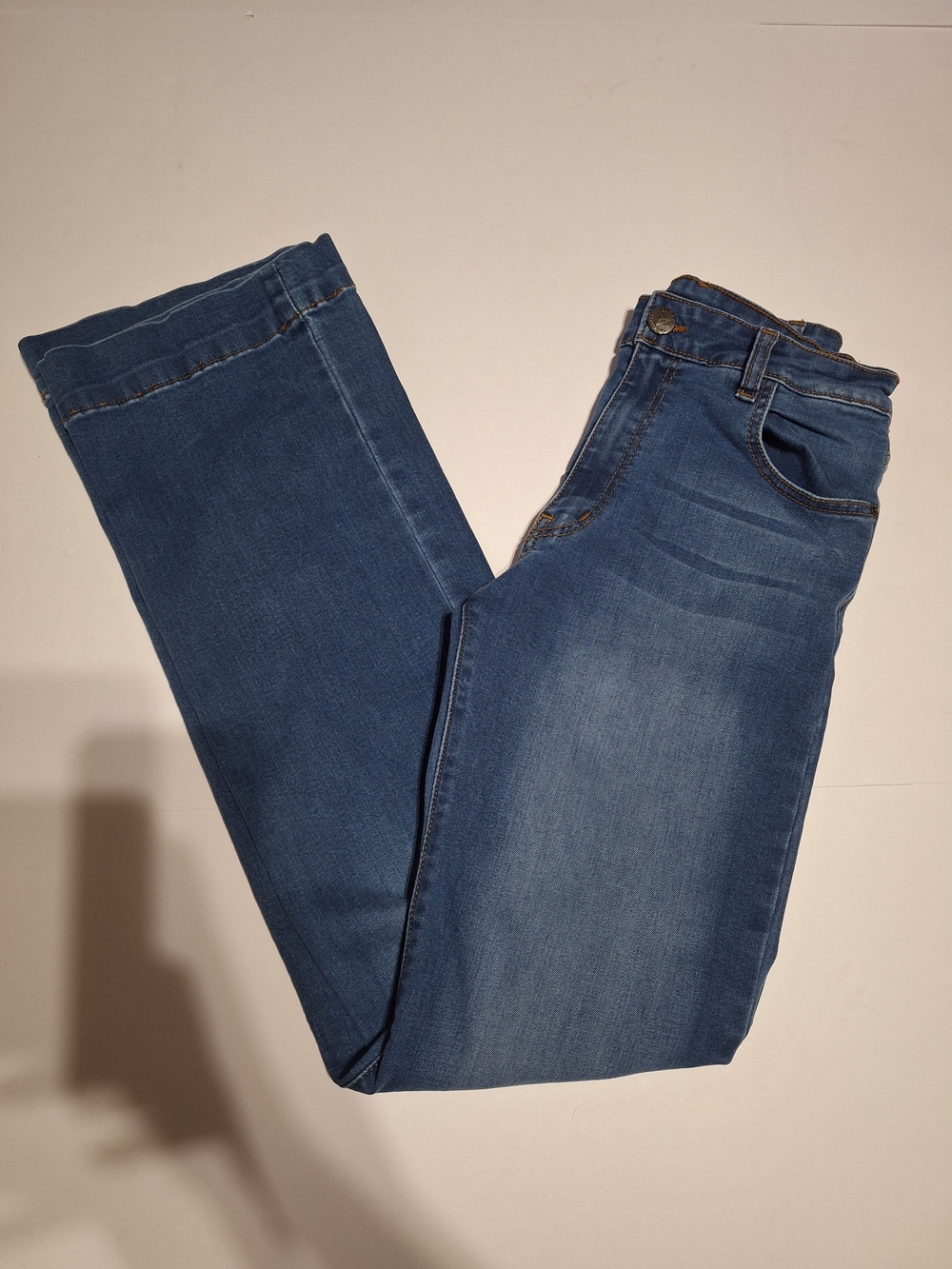 Lucky & Blessed Bootcut High Rise Denim Jeans in Medium Blue
